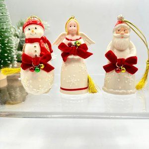 Lenox Jingles Ornaments Santa Snowman Angel Christmas Holiday Decor Set Of 3